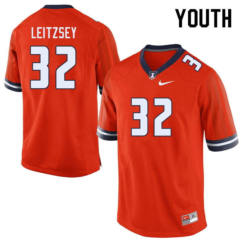 Youth #32 Tailon Leitzsey Illinois Fighting Illini College Football Jerseys Sale-Orange